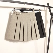 Женская плиссированная юбка выше колена Мини новая имперская Талия Осенняя Женская офисная короткая женская юбка