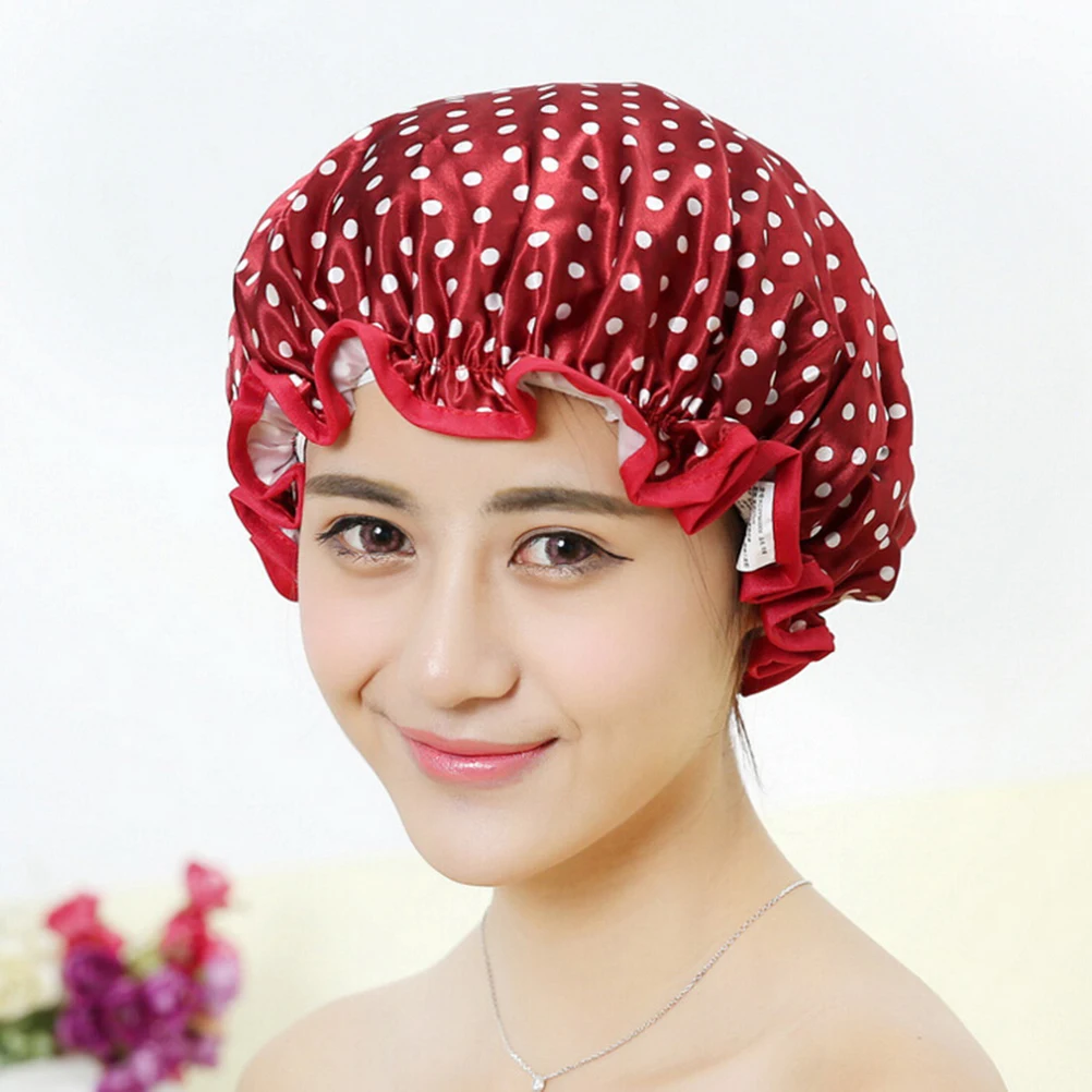 New Women Waterproof Shower Cap Lovely Printing Elastic Shower Caps for