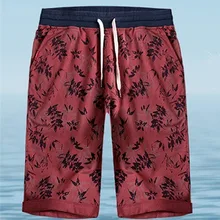 6 Плюс размер Европейский свободный крой, повседневный пляжный эластичный ремень до колен шорты хлопок короткие брюки 8xl