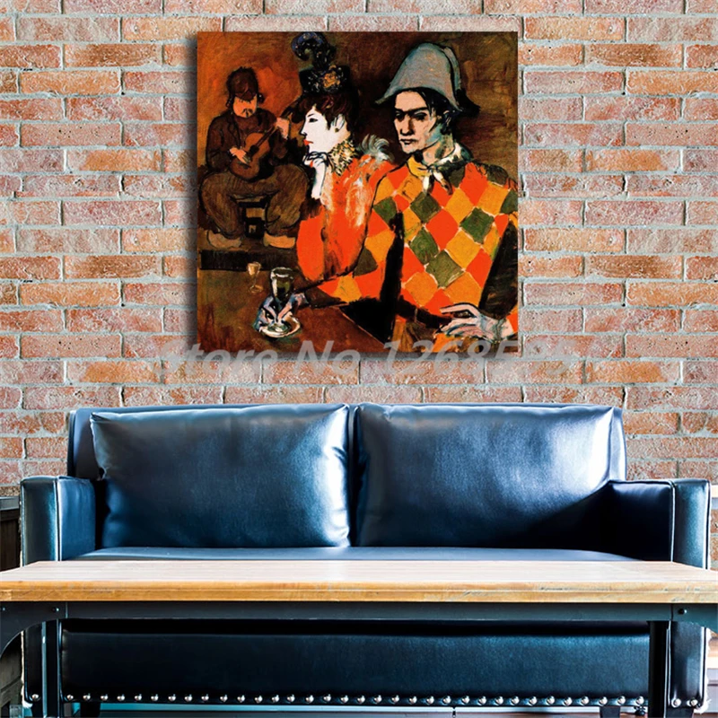 Harlequin With Glass 1905 By Pablo Picasso HD Art Canvas Poster Painting Wall Picture Print Home Bedroom Decoration Framework | Дом и сад