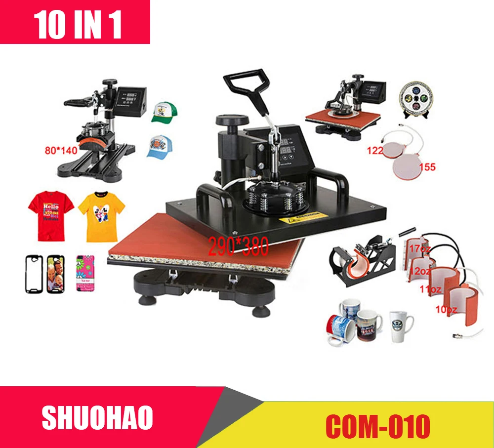 Улучшенный Новый дизайн 10 в 1 комбинированный тепловой пресс