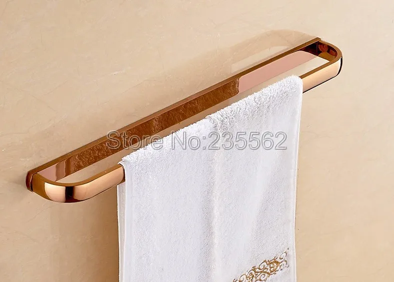 Rose Golden Brass Finish Bathroom Wall Mounted Single Towel Bar Holders