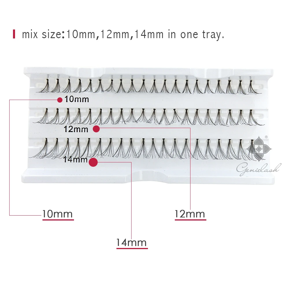 4 чехол 8 / 10 / 12 / 14 мм отдельных вспышки накладные ресницы 10 волосы / Cluster поддельные ресницы