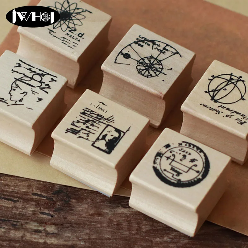 

Figure biography wood stamp Vintage rune wooden rubber stamps for scrapbooking Handmade card diy stamp Photo Album Craft gifts