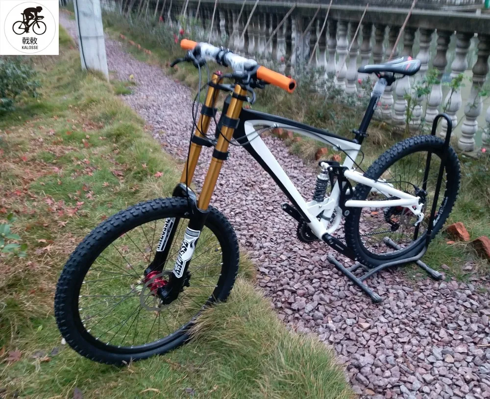 Cheap Kalosse  full suspension bicycle  30  speed Hydraulic brakes   M610   mountain bicycle Downhill DH mountain bike 26*2.35inch 1