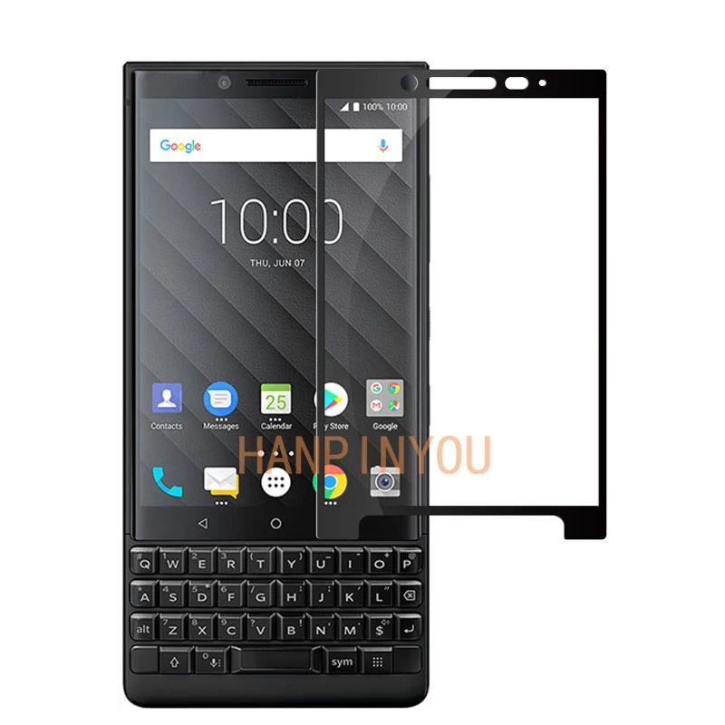 Для BlackBerry ключ 2 два Key2 4," уровень твердости 9H 2.5D полное покрытие прочное закаленное стекло Экран протектор гвардии - Цвет: Black