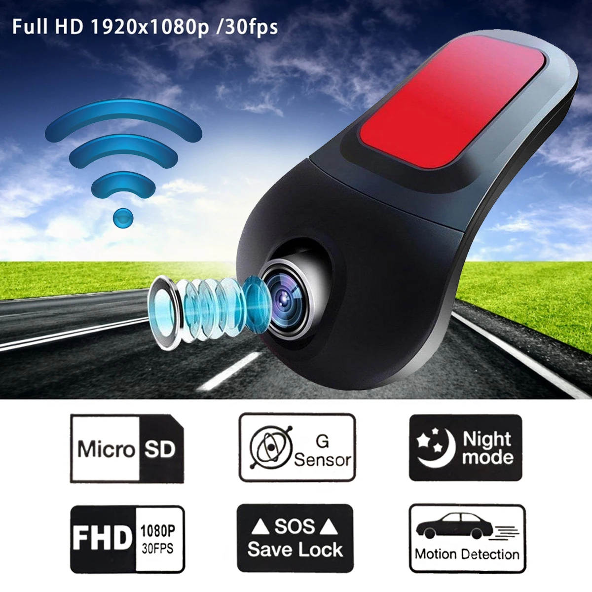 

FHD 1080 WiFi Mini Car DVR Camera 170 Degree Dash Cam Camcorder Driving Video Recorder G-Sensor Dashcam Night Vision