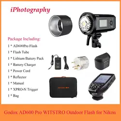 Godox AD600 Pro WITSTRO все-в-одном Открытый Вспышка AD600Pro ttl HSS со встроенным 2,4 г Беспроводной X системы + Xpro-N триггера для Nikon