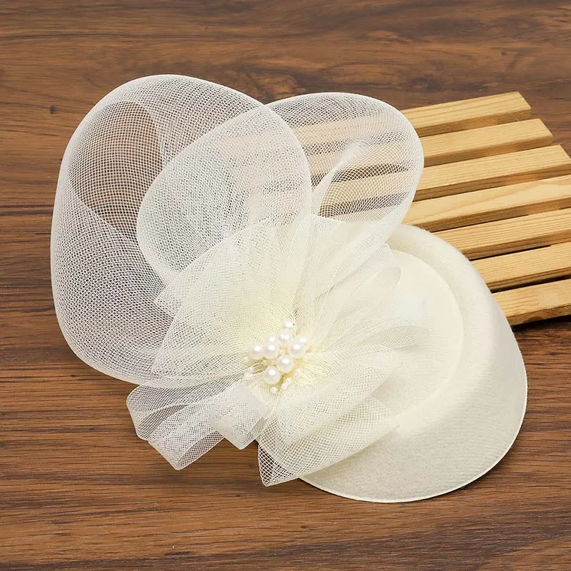 Kerri Bowler Hat Fascinator - Ivory 
