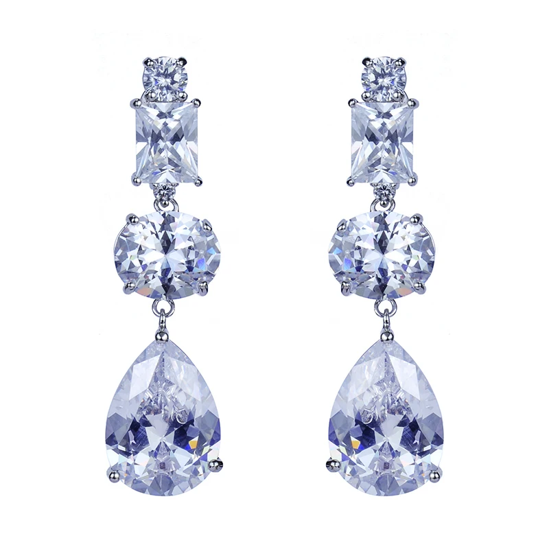GAOLA модные женские свадебные подарки серьги форма капли серебристый цвет ААА кубические циркониевые серьги-подвески