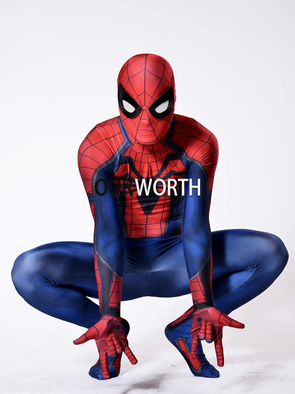 Красный черный костюм Человека-паука Insomniac 3D принт спандекс PS4 игры Косплей