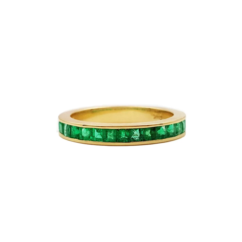 

Lii Ji 14k Gold Fashion Simple Natural Emerald Ring CN size 13.5