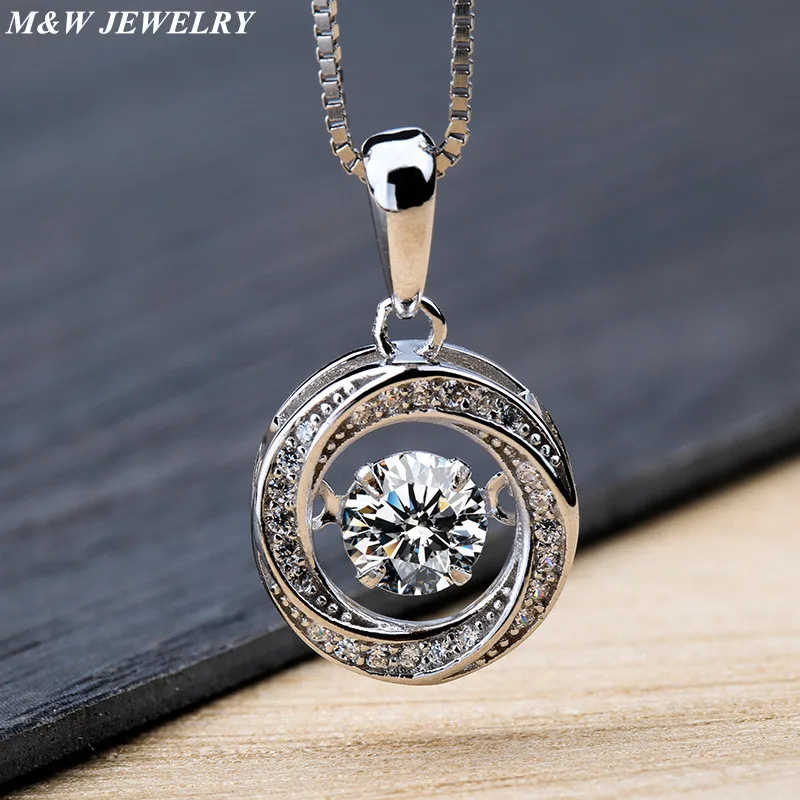 M&W JEWELRY Cute 925 Silver for Women Necklaces Movable