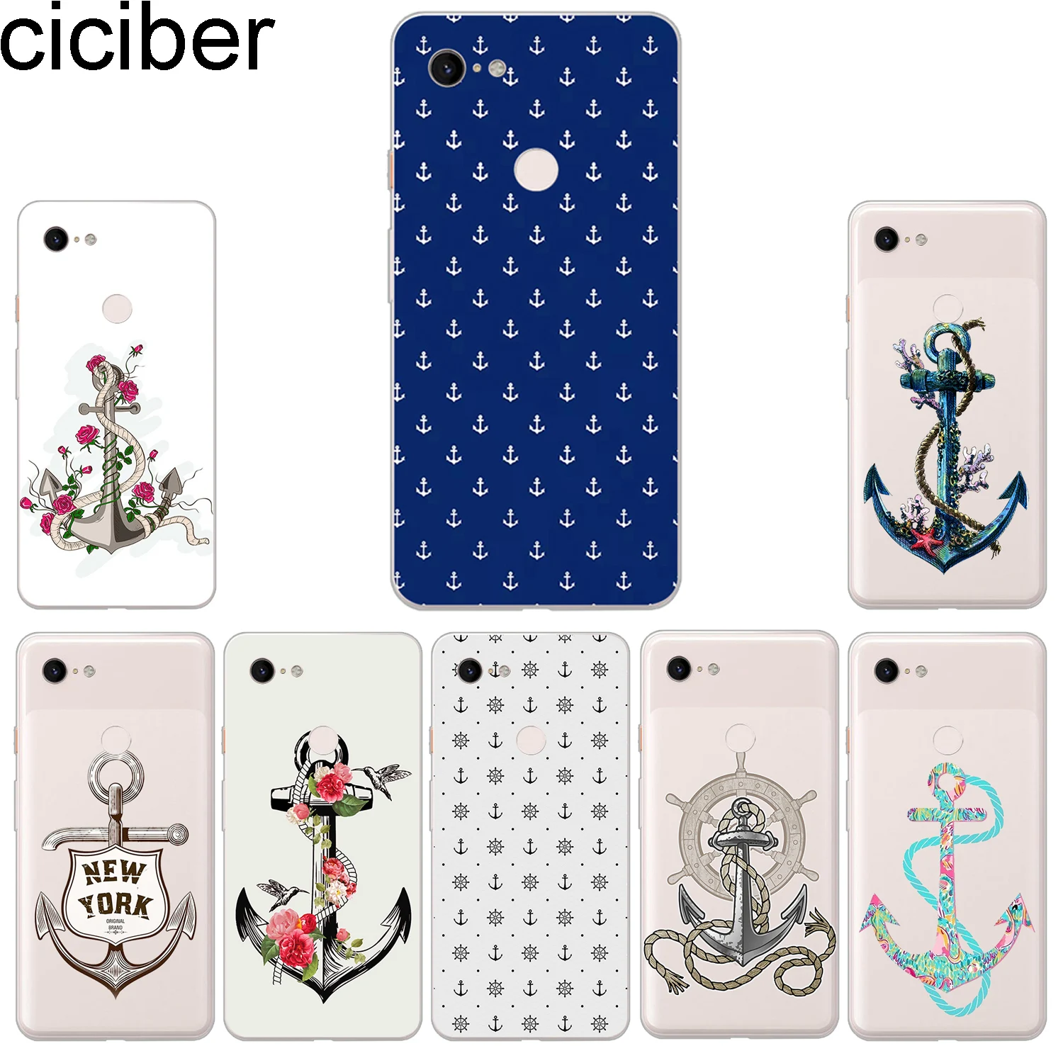 

ciciber New Fashion Phone Cases For Google Pixel 3 2 XL Case Soft TPU Back Cover for Pixel 3XL 2XL Ship Anchor Fundas Coque