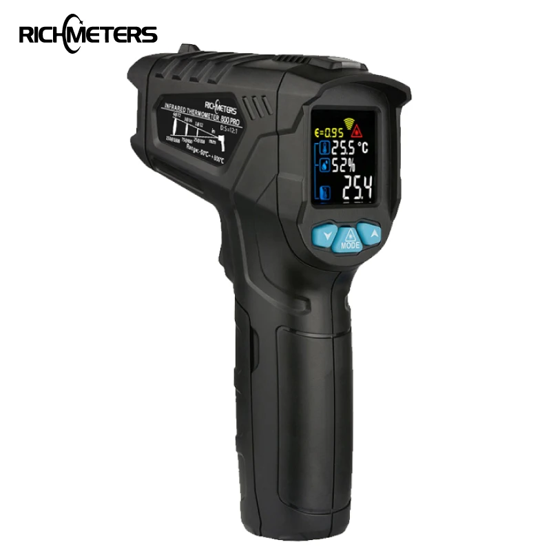 Vente Richmetres 550PRO thermomètre infrarouge numérique pistolet de température laser coloré écran LCD pyromètre alarme haute basse