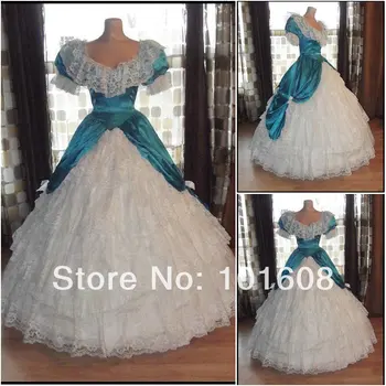 

1860S Victorian Corset Gothic/Civil War Southern Belle Ball Gown Dress Halloween dresses US 4-16 V-1167