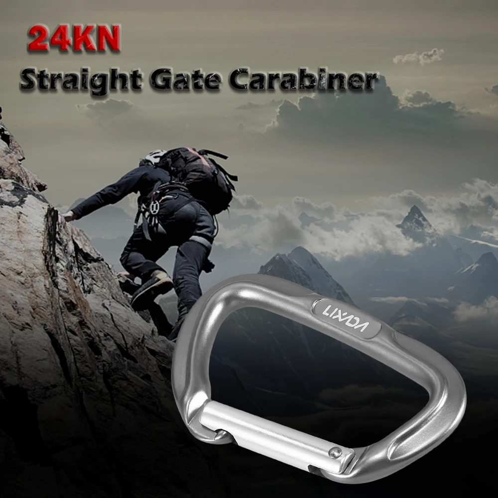 

Lixada 24KN Straight Gate Carabiner Non-locking Climbing Carabiner Hammocks Backpacking Key Nose Carabiner Outdoor Travel Kit