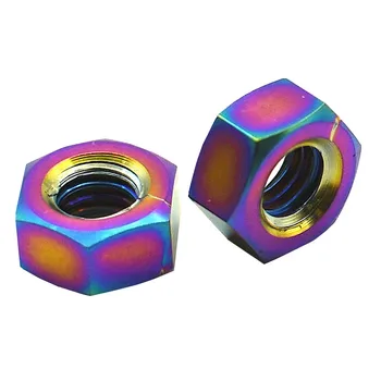 

Titanium Nut M3 M5 M6 M8 M10 Nuts Ti Nut for Motorcycle Bicycle Grade 5 Ti/ Gold Color Multicolor Ti Screw Ti Fastener 6Pcs