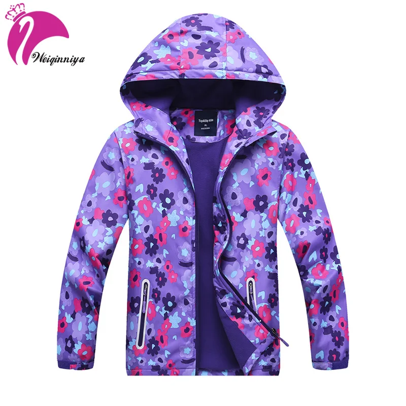 

Jacket For Girls Windbreaker For Girls Fashion Children Sports Waterproof Jackets For Girl 2018 Kids Floral Polar Fleece Jackets