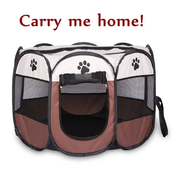

Portable Folding Pet Carrier Tent Playpen Dog Cat Fence Puppy Kennel Large Space Foldable Exercise Play In House Or Outdoor