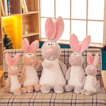 

Cute Long-eared Fangs Rabbit Plush Toy Soft Stuffed Animal Toys Sweet Girls Gift Baby Pillow Plush Cushion Sleeping Dolls Gifts