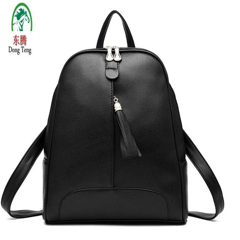 Women s PU Leather Backpack Mochila School Bags Teenagers Female College Students Bag