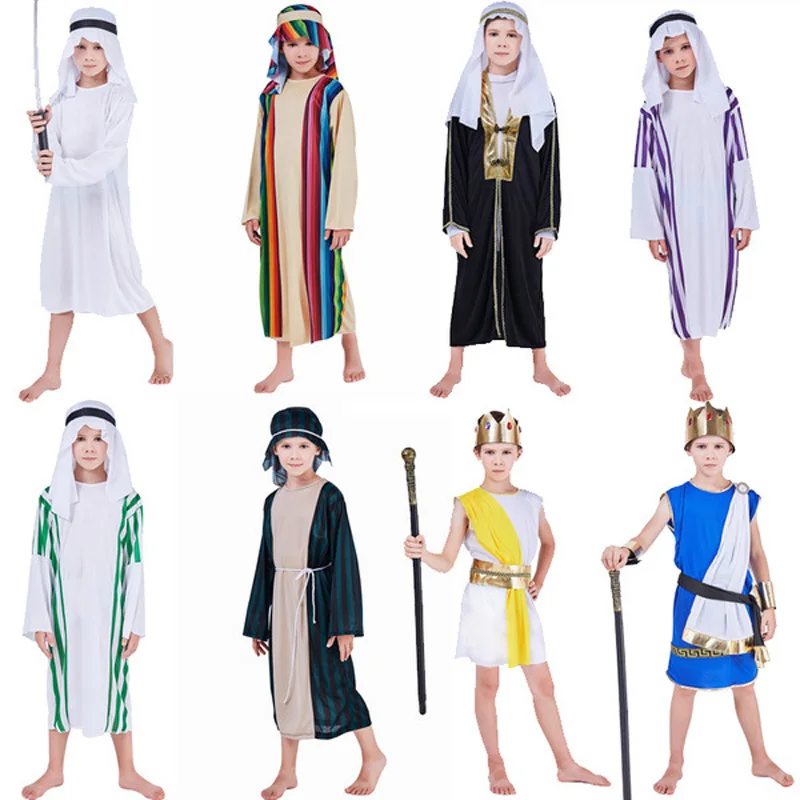 

Arab Prince Shepherd Samurai UAE Dubai Prince Costumes Middle East Royal King Clothing for Kids
