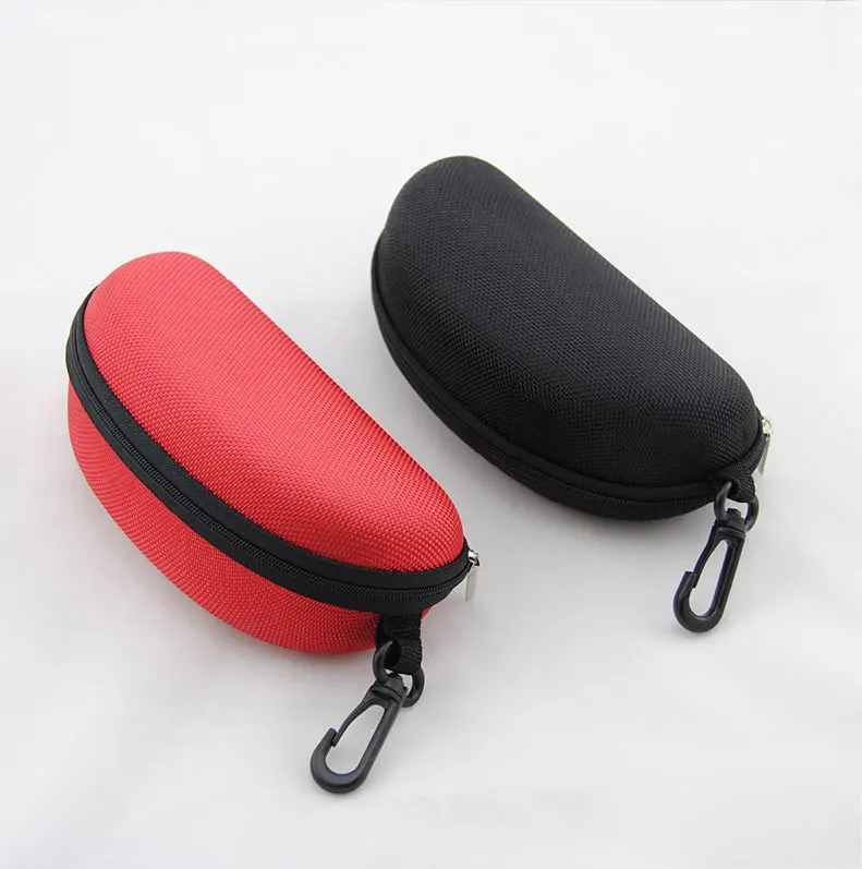 Portable Zipper Sunglasses Box Case Eye Glasses Clam Shell Protector