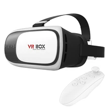 Head Mount Plastic 3D VR Glasses Version Virtual Reality Glasses for Smart Phone and Remoter gamepad Sex Video VR BOX 2.0