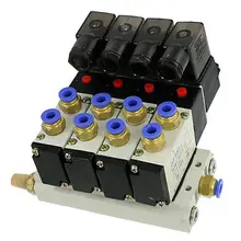 4V210-08 DC 24 V Четыре насадки на электромагнитный клапан 6 мм быстроразъемный набор