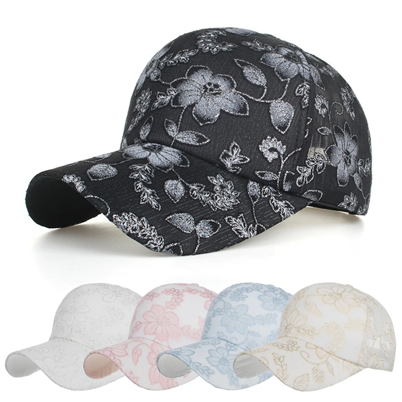 

JAYCOSIN 2019 Hats Fashion Summer Womens Mans Lace And Flowers Baseball Cap Adjustable Plain High Quality Hat Dropship Apr8
