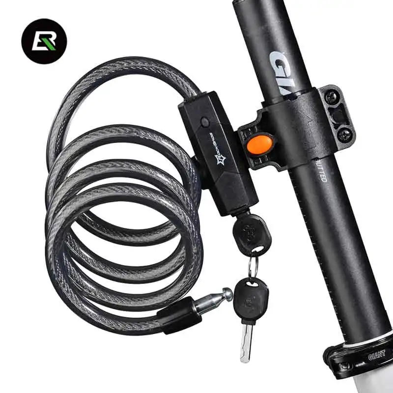 Perfect Rockbros 2 in 1 Bike Accessories Bicycle Light+Lock USB Rechargeable Waterproof Taillight 1.2 m Copper Wheel Lock Light Ciclismo 1