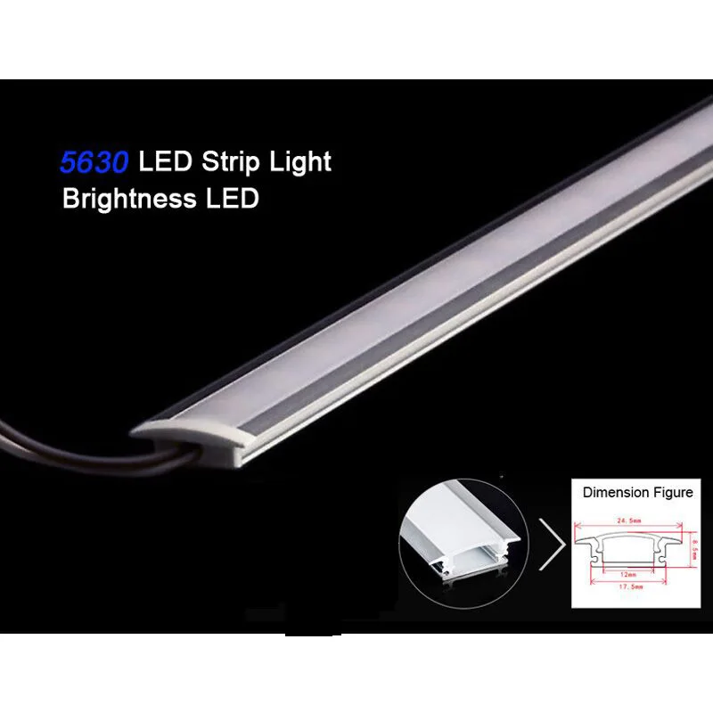 15W 100CM led Strip 5630 LED Bar U Groove Light Pure White 4500k 6000K  DC12V 24V LED Tube Hard LED Strip 50PCS/Lot