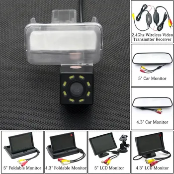 

8LED Car Parking Rear View Camera 5" Mirror Monitor 2.4GHZ Wireless For Toyota Corolla Camry Levin YARiS L Vios Verso Highlander