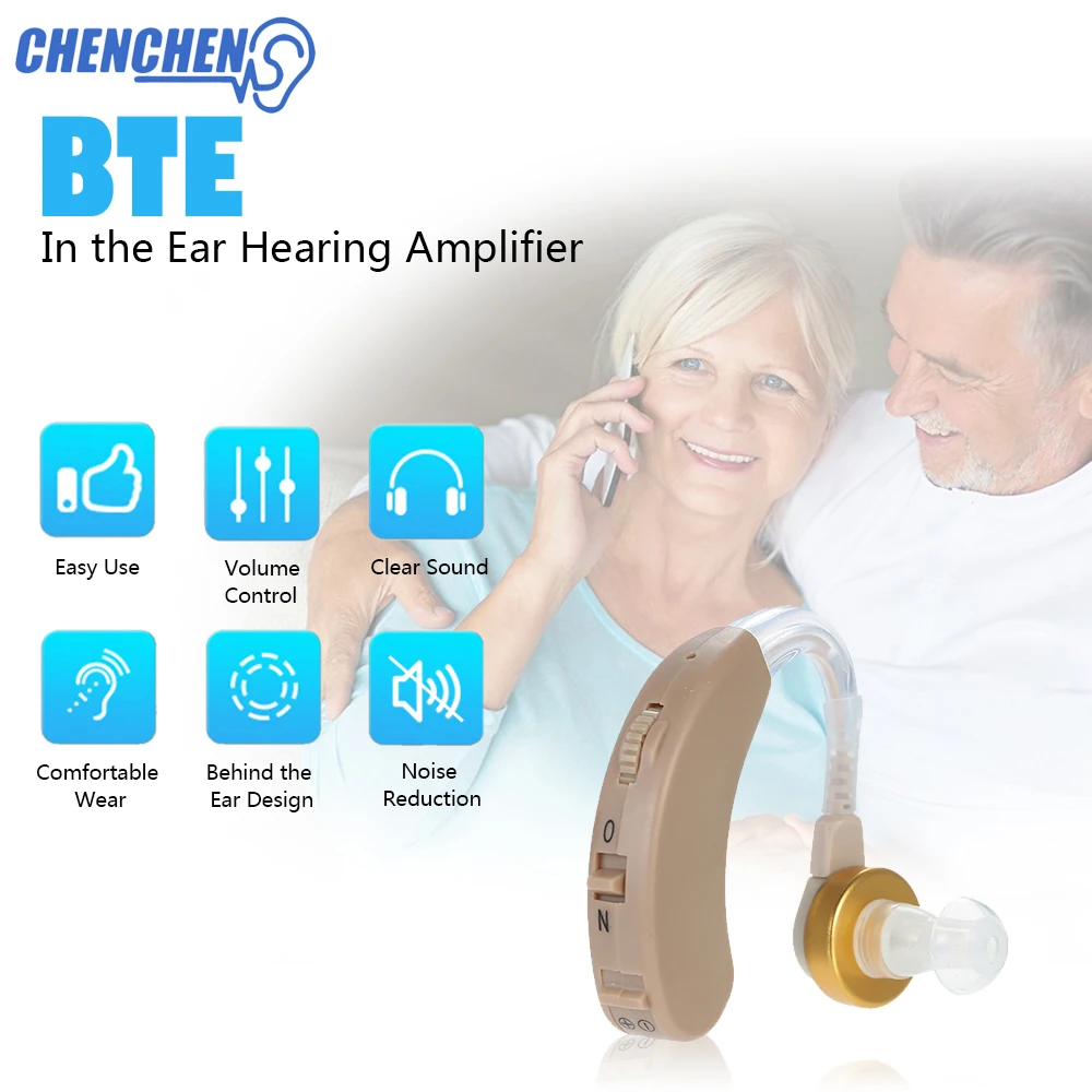 

Adjustable BTE Hearing AID Ear Sound Amplifier Enhancer Digital Power Tone Audiphone for Hearing Loss Elderly Ear Aids Care