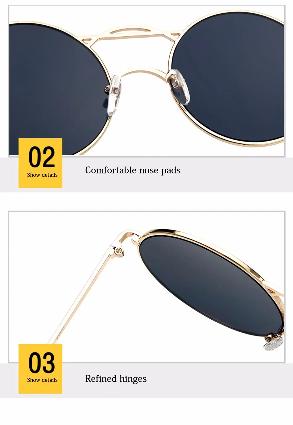 FEIDU Ретро Круглый Солнцезащитные очки для женщин Для женщин Роскошные Брендовая Дизайнерская обувь UV400 Солнцезащитные очки для женщин