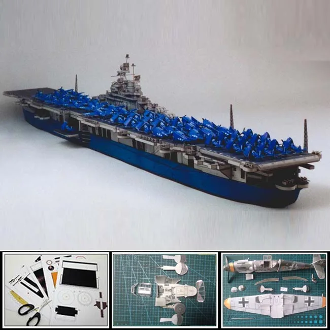 3D бумаги модели кораблей сша авианосец INTREPID масштабе 1:400 68.2 см длинные военная