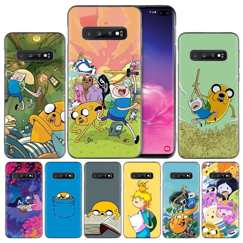 

Adventure Time Finn Jake Soft Black Silicone Case Cover for Samsung Galaxy S10 S10e 5G S9 S8 S7 S6 Edge J8 J6 J5 J4 Plus 2018