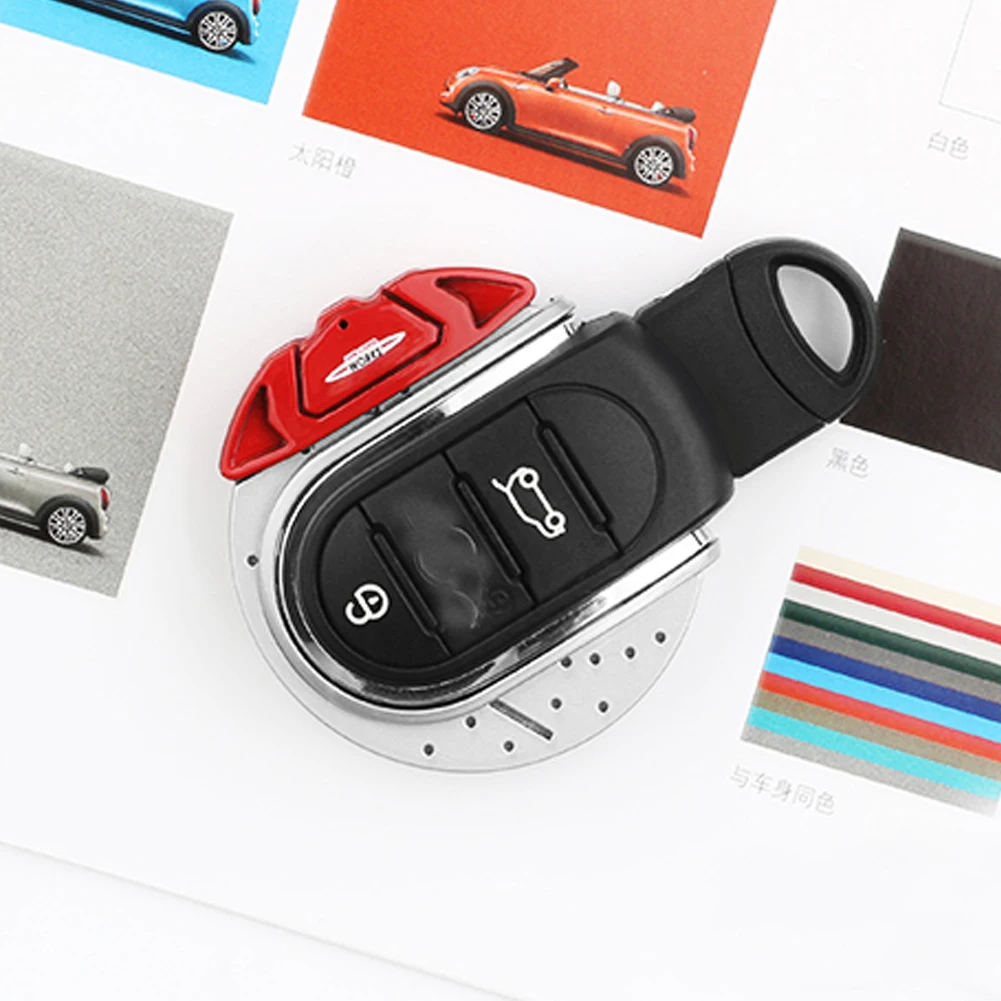 Baratos IJDMTOY rojo JCW forma de disco de freno llavero funda para MINI Cooper 3rd Gen F55 F56 F57 F54, Gen2 F60 countyman Smart Key
