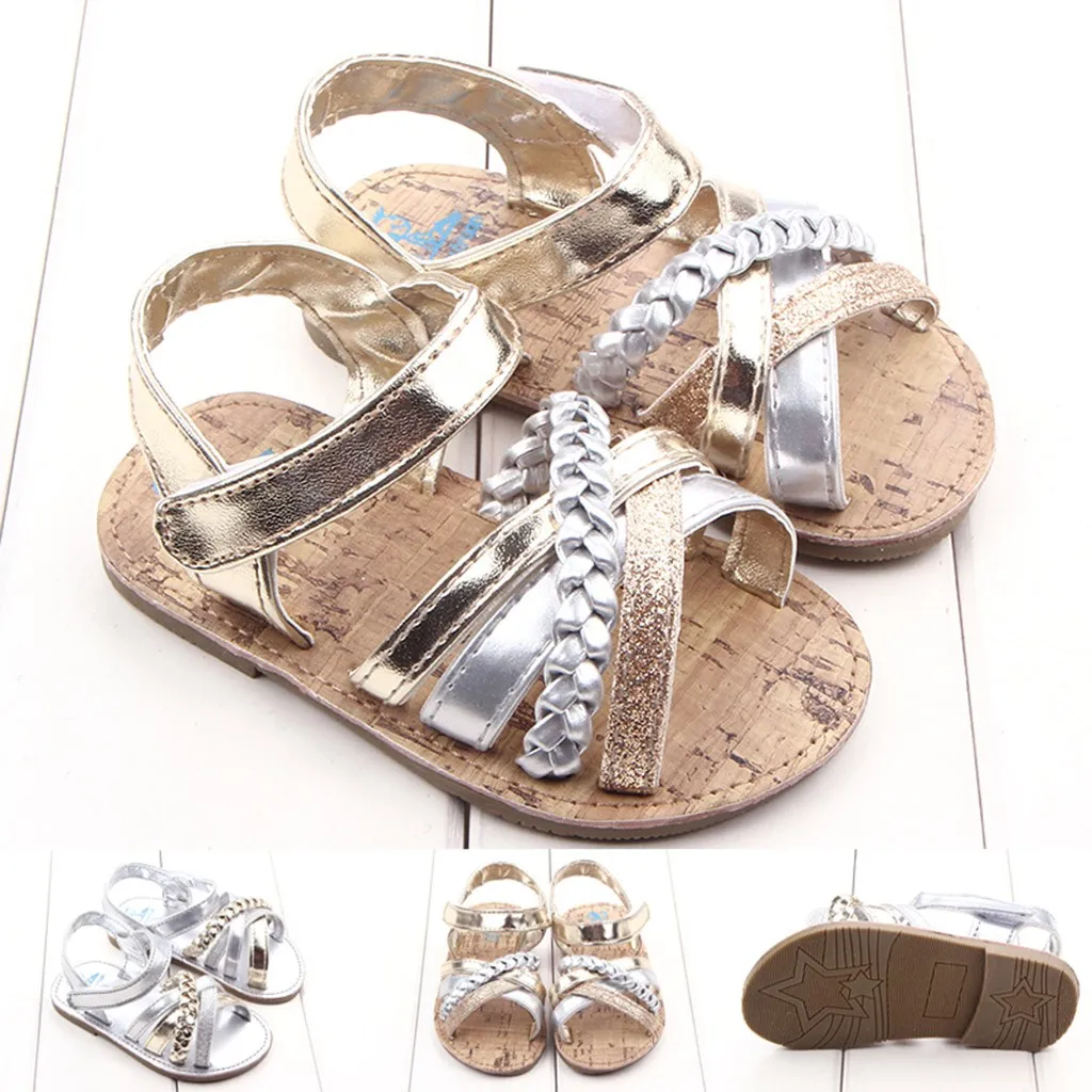 

baby Girls shoes summer Roman Sequin prepared by open-toed Anti-slip SoftSoleShoes Kids Beach Shoes Princess sandals