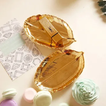 

Creative Gold Woman Jewelry Plate Ceramic Desktop Storage Plate Ornaments Key Plate Craft Figurines Home Decor Accessories Gifts