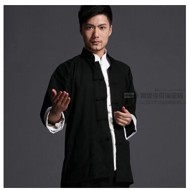 Костюм в китайском стиле Тай Чи Кунг-фу куртка китайский костюм кунг-фу - Цвет: Черный