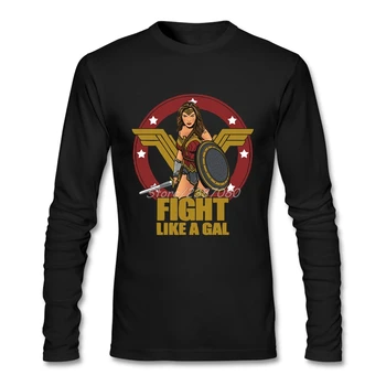 

Wonder Woman Tshirt Men Fashionable Hip Hop Crewneck Cotton Long Sleeve Custom T Shirt