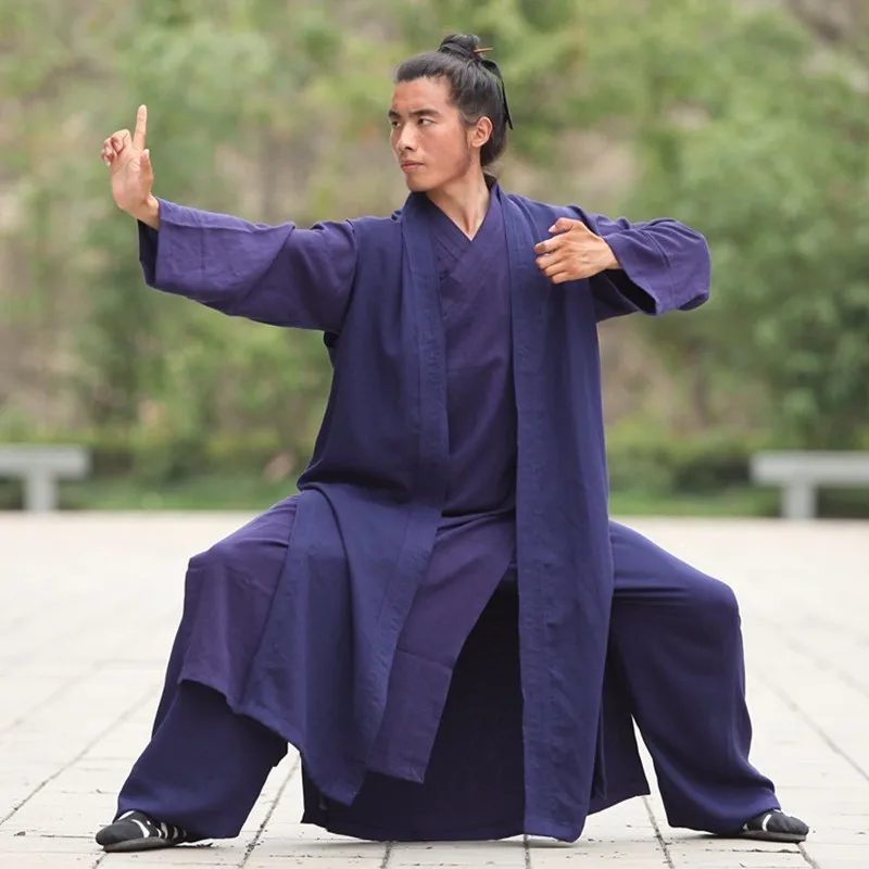 Мужская униформа кунг фу тай чи Wudang даосский халат шаолинского Моха льняная