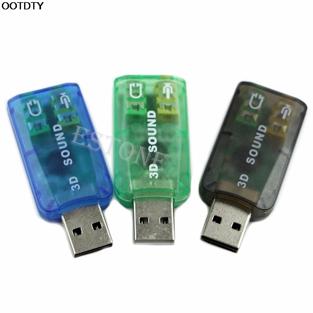 5.1 USB to 3.5mm Mic Headphone Jack Stereo Virtual Sound Card Audio Adapter Fast
