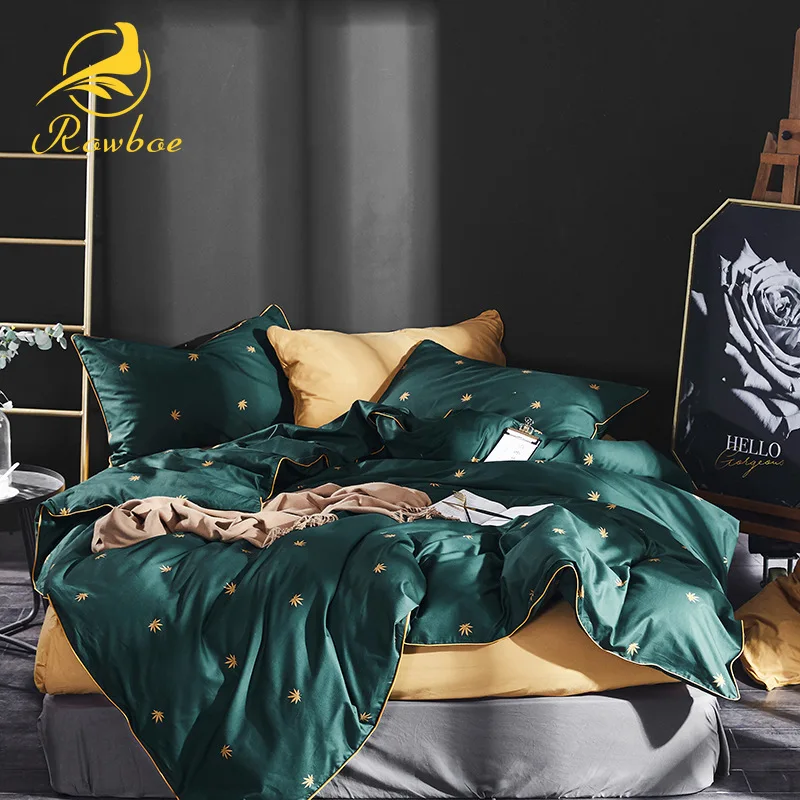 

ROWBOE brand long-staple cotton light luxury comfortable bedding set king size bed set duvet cover sheets pillowcase