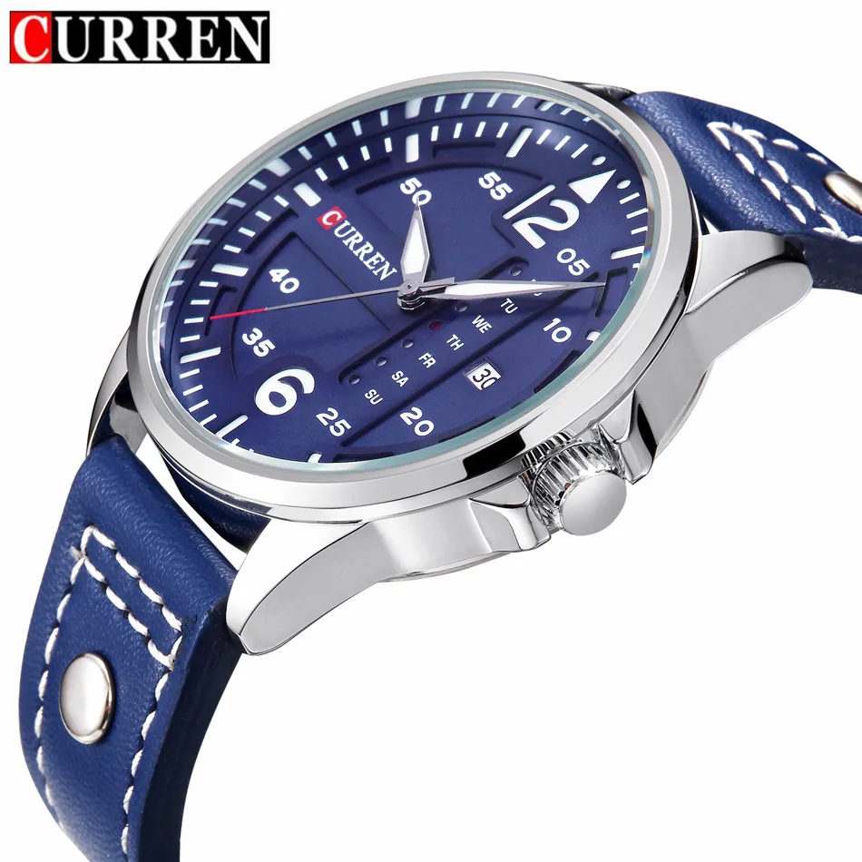 Prix pour CURREN Marque De Luxe Mens Montres Militaires Sport Montre-Bracelet Bleu Bracelet En Cuir Date Horloge Hommes Montre À Quartz Relogio Masculino 8224 Prix pour CURREN Marque De Luxe Mens Montres Militaires Sport Montre-Bracelet Bleu Bracelet En Cuir Date Horloge Hommes Montre À Quartz Relogio Masculino 8224