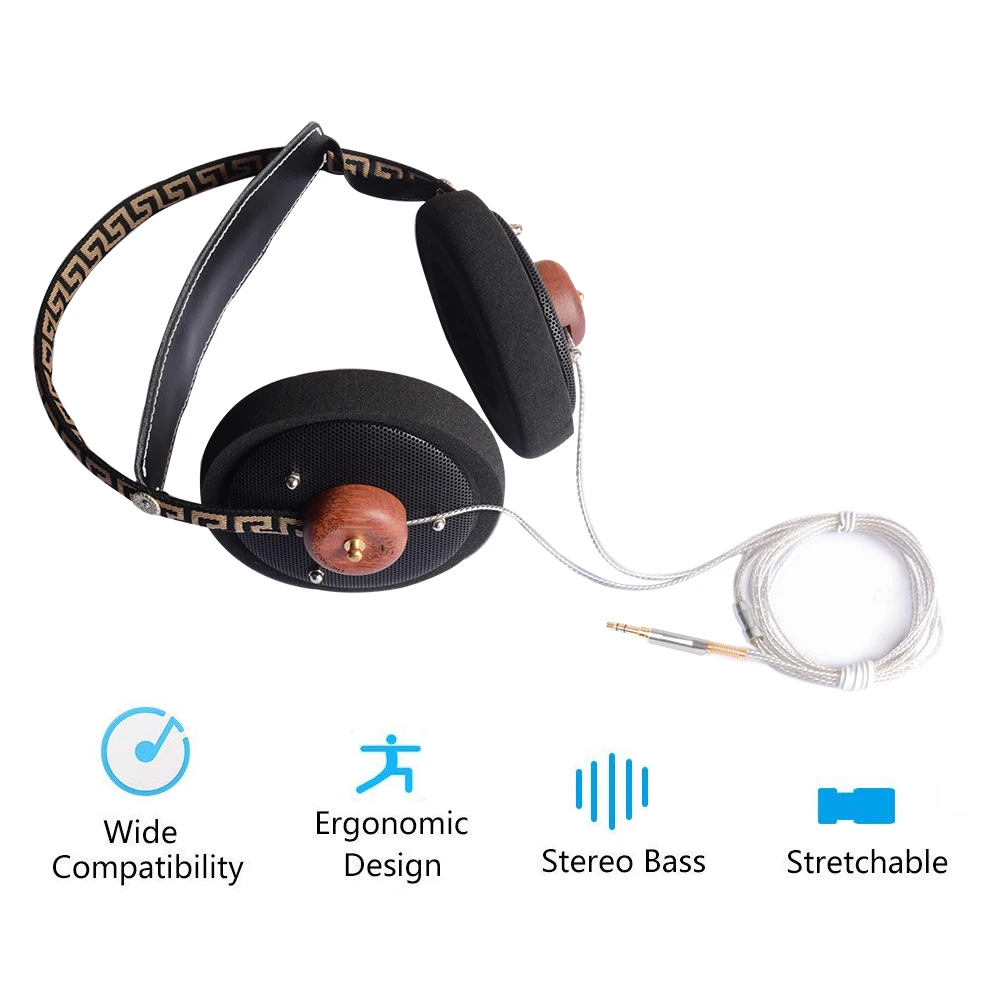 Okscc Wooden 57mm Speaker Open Voice Over-ear HiFi Stereo headphones Monitor гарнитура с 3 5 мм посеребренными