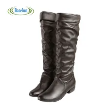 Fashion Neuankömmling Winter mittler-kalb Frauen Stiefel Schwarz Weiß Braun Wohnungen Heels Stiefeletten Herbst Schneeschuhe Plus größe 43