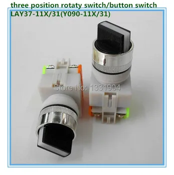 

free shipping Rotary Switch LAY37-11X/31(Y090-11X/31) control switch 22mm 50/60Hz Black Standard Handle 2NO three Position Knob